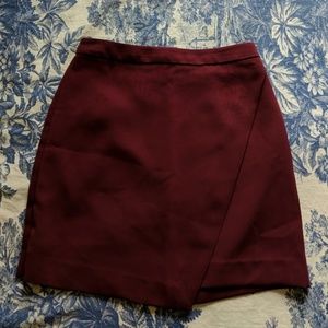 Burgundy crepe skirt